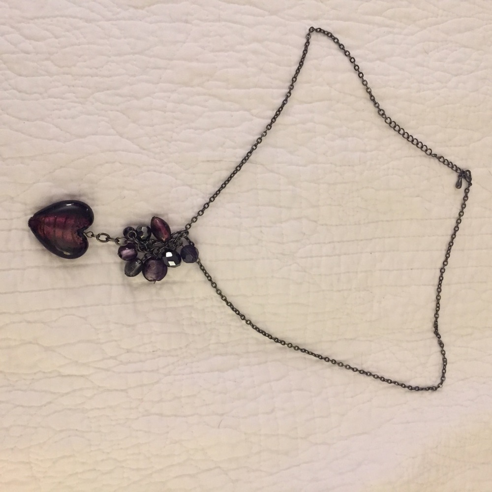 Heart design long necklace